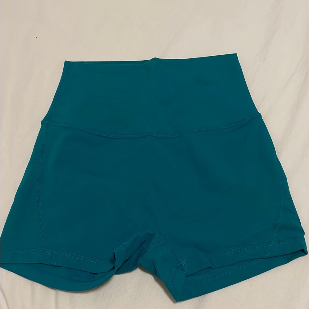 Blue High Waist Athletic Shorts